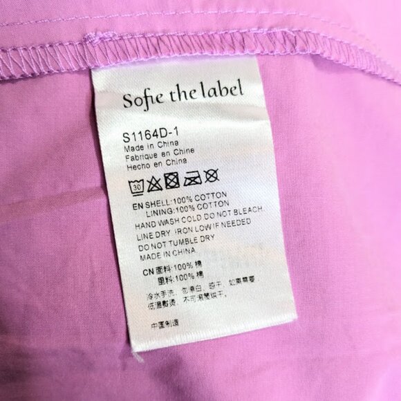 Sofie the Label Puff Sleeve Mini Dress Size S Tiered Skirt Pink Babydoll NWT - Picture 5 of 6